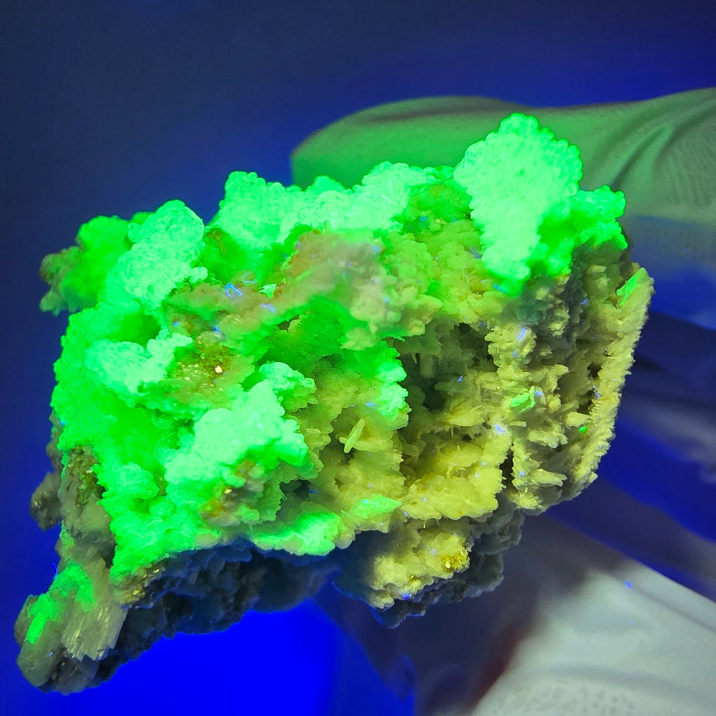 Rare Hyalite Opal, Muscovite, Orthoclase Specimen (UV Mineral) Erongo, Namibia 45*40*28mm #12278 