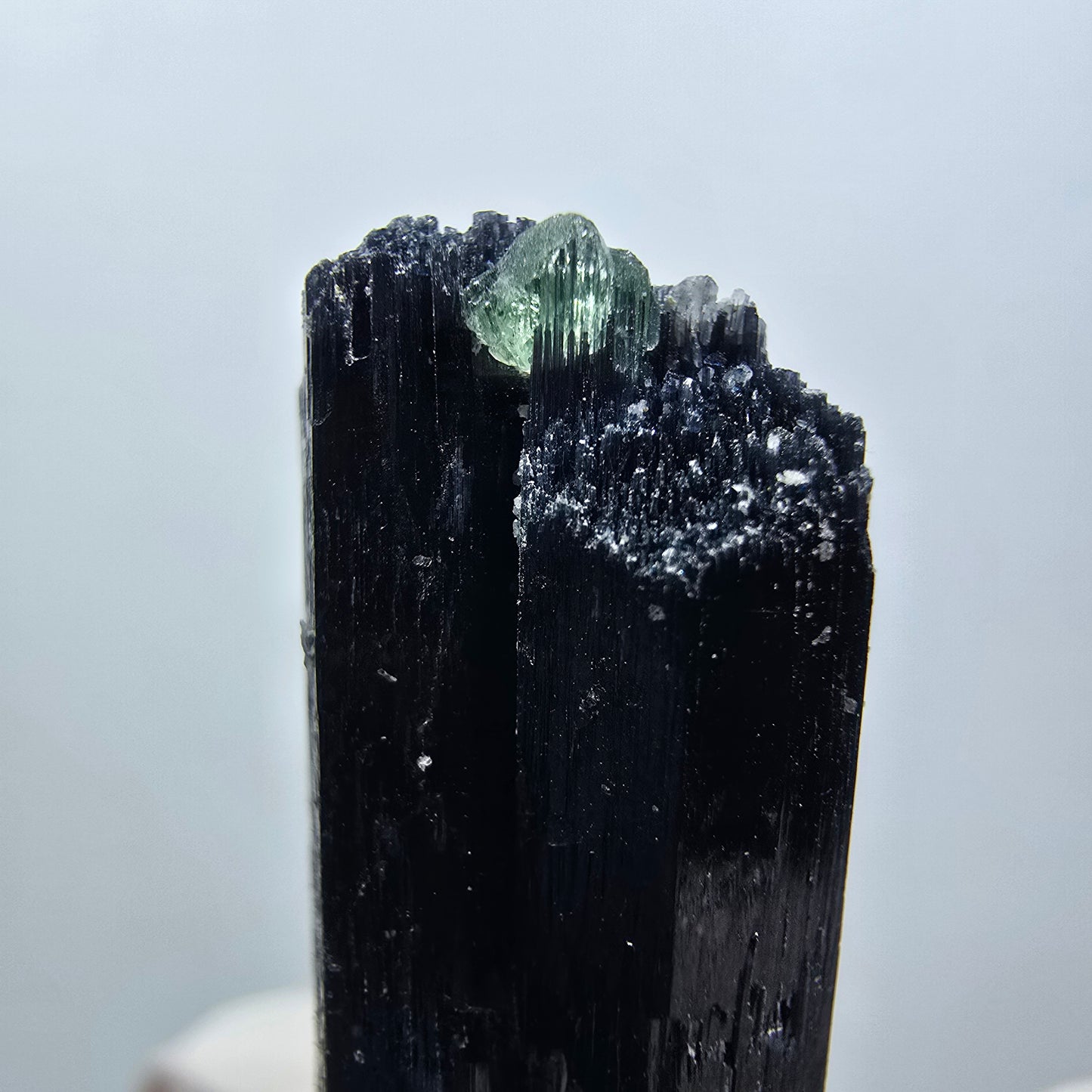 Spécimen rare de tourmaline schorl et de fluorite, Erongo, Namibie, 40 x 13 x 10 mm, n° 12285 