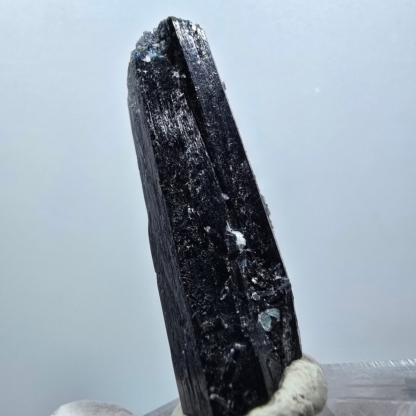 Spécimen rare de tourmaline schorl et de fluorite, Erongo, Namibie, 40 x 13 x 10 mm, n° 12285 