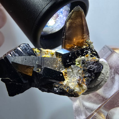 Rare smoky quartz, schorl tourmaline, orthoclase specimen, Erongo, Namibia, 42*28*28mm #12286 