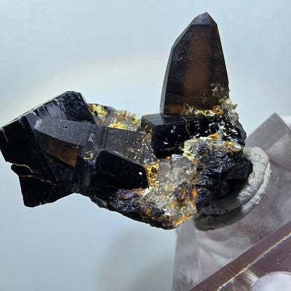Rare smoky quartz, schorl tourmaline, orthoclase specimen, Erongo, Namibia, 42*28*28mm #12286 