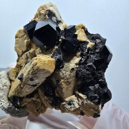 Rare spécimen de tourmaline schorl et d'orthose, Erongo, Namibie, 45*43*19 mm, n° 12288 