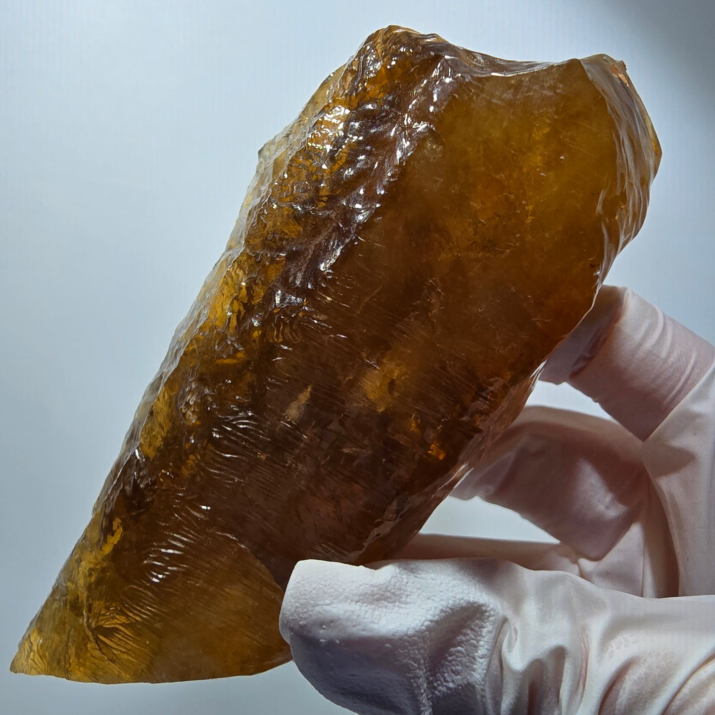 XL Natural Honey Calcite Crystal, yellow orange Erongo, Namibia 124*54*43mm #12289 