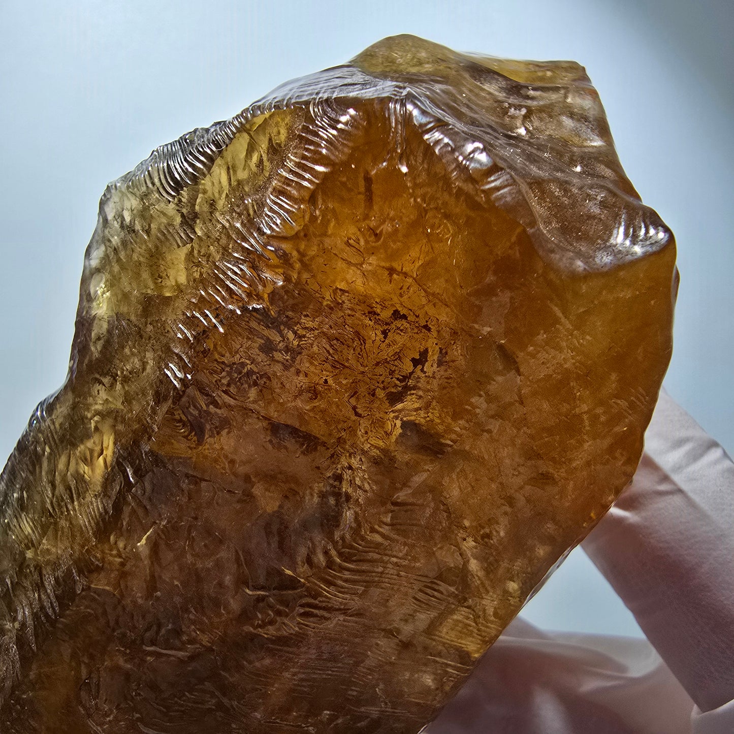 XL Natural Honey Calcite Crystal, yellow orange Erongo, Namibia 124*54*43mm #12289 