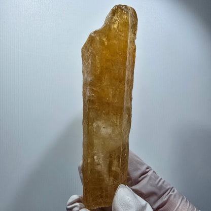 Cristal de calcite miel naturel XL, jaune orangé, Erongo, Namibie, 110 x 32 x 31 mm, réf. 12290 