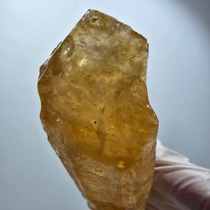 Cristal de calcite miel naturel XL, jaune orangé, Erongo, Namibie, 110 x 32 x 31 mm, réf. 12290 