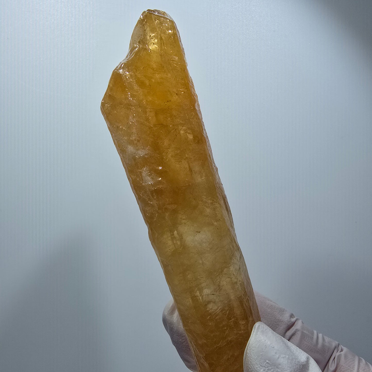 Cristal de calcite miel naturel XL, jaune orangé, Erongo, Namibie, 110 x 32 x 31 mm, réf. 12290 