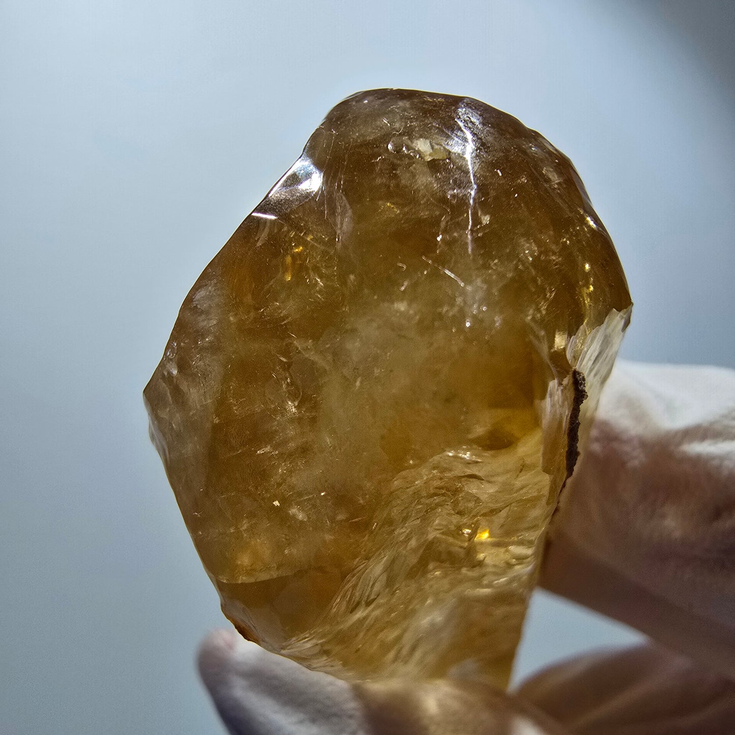 XL Natural Honey Calcite Crystal, yellow orange Erongo, Namibia 103*26*16mm #12291 