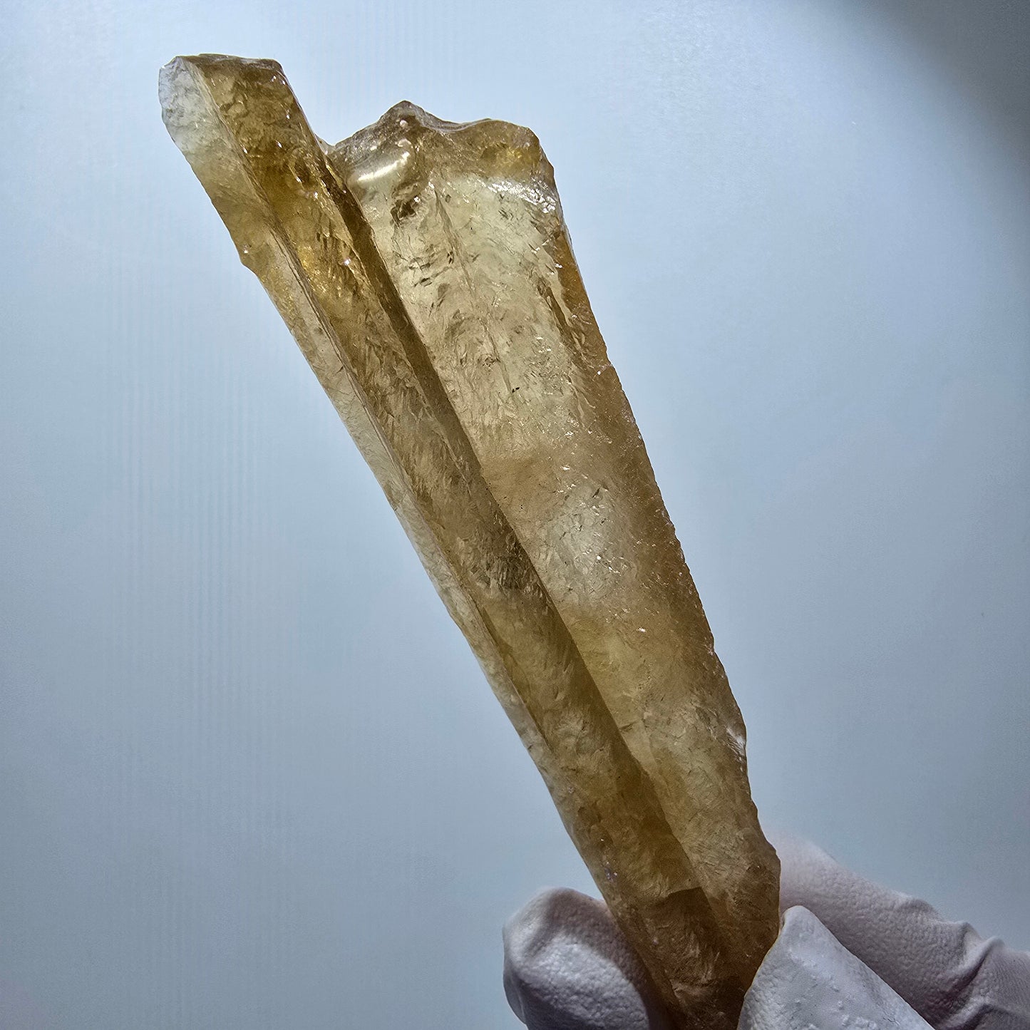 XL Natural Honey Calcite Crystal, yellow orange Erongo, Namibia 109*28*19mm #12292 