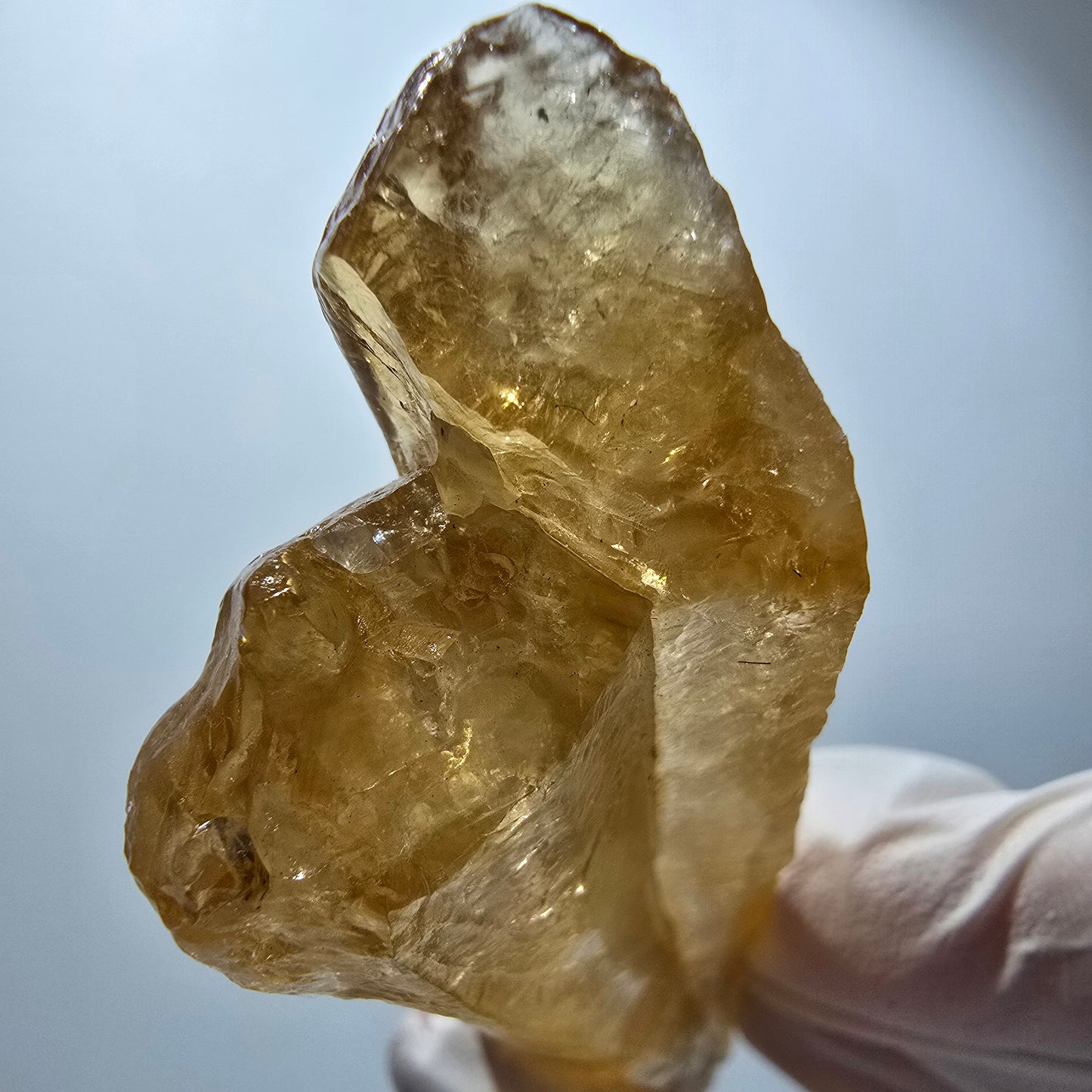XL Natural Honey Calcite Crystal, yellow orange Erongo, Namibia 109*28*19mm #12292 