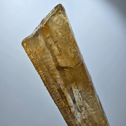 Cristal de calcite miel naturel XL, jaune orangé, Erongo, Namibie 94*25*18mm #12293 