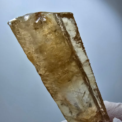 Cristal de calcite miel naturel XL, jaune orangé, Erongo, Namibie 94*25*18mm #12293 
