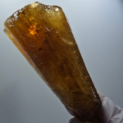 Cristal de calcite miel naturel XL, jaune orangé, Erongo, Namibie 139*62*54mm #12294 