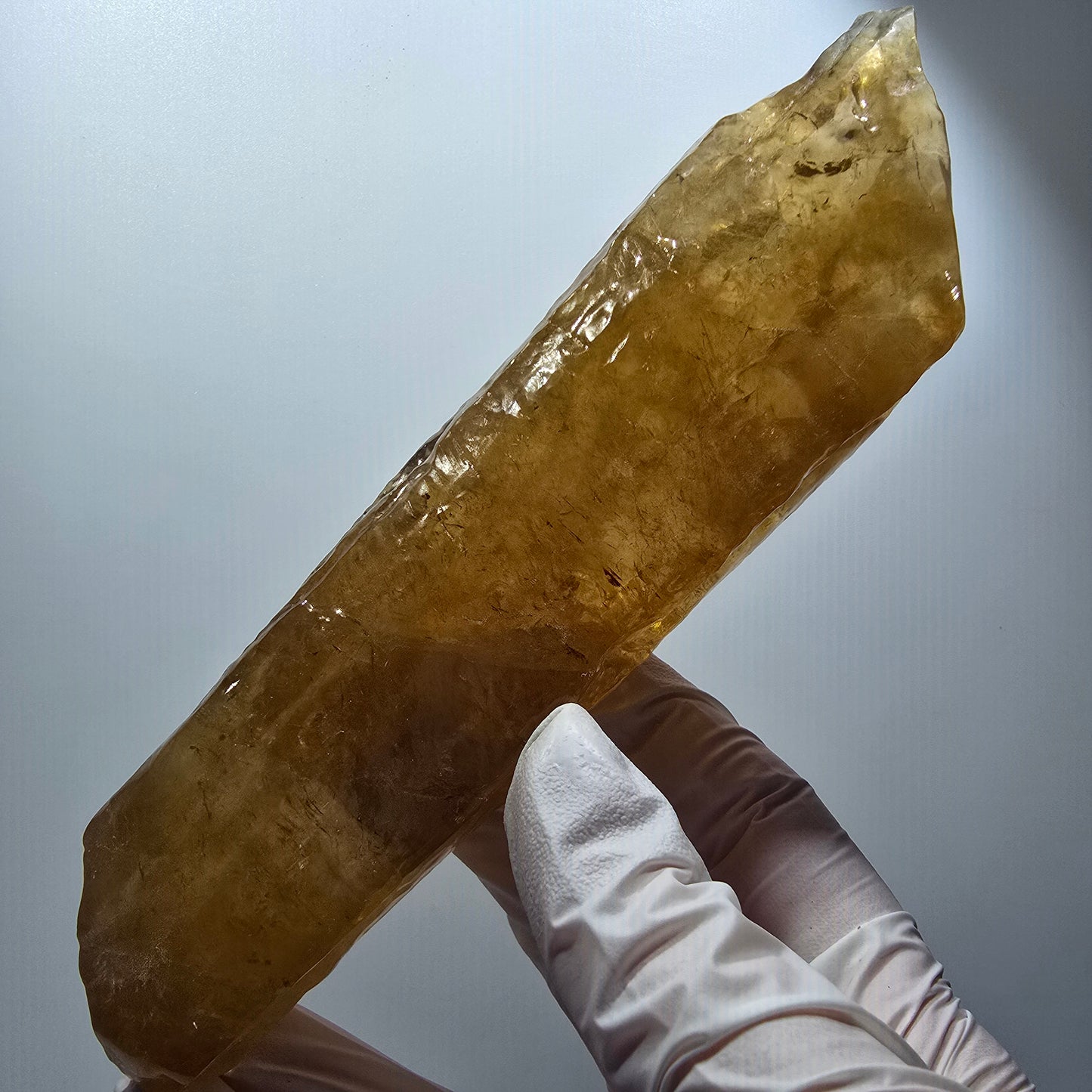 XL Natürlicher Honig Calcit Kristall, gelb orange Erongo, Namibia 163*45*36mm #12295