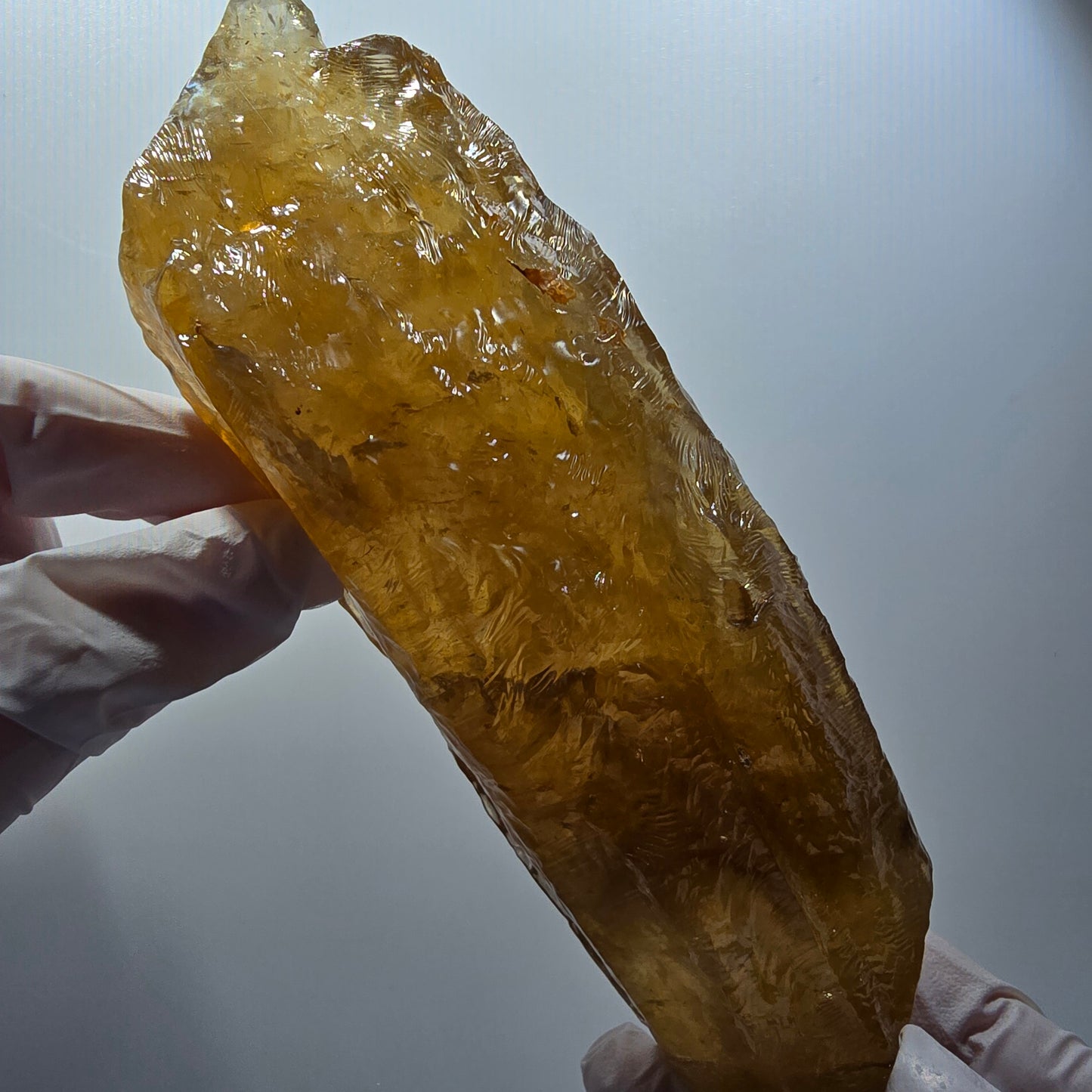 XL Natürlicher Honig Calcit Kristall, gelb orange Erongo, Namibia 163*45*36mm #12295