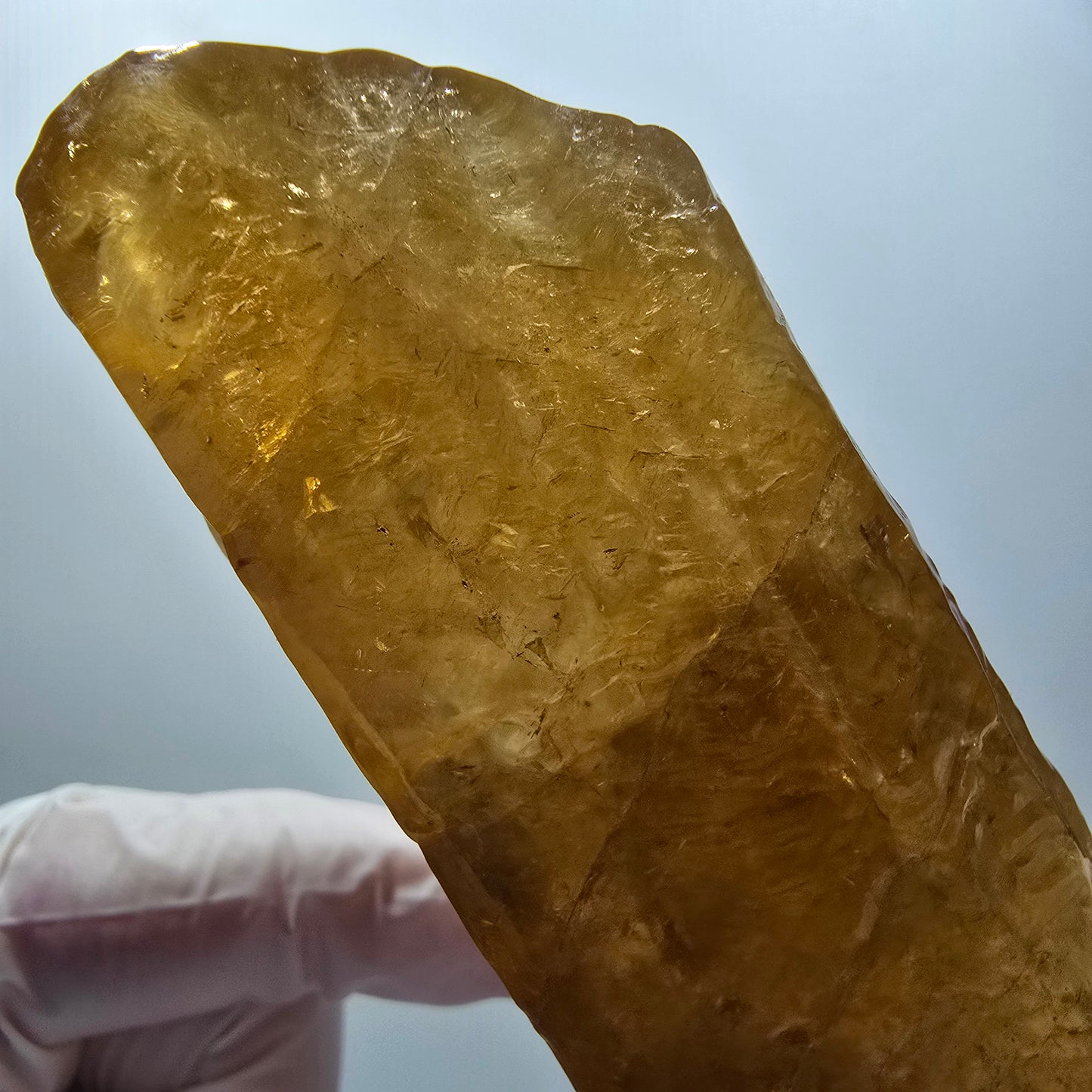 XL Natürlicher Honig Calcit Kristall, gelb orange Erongo, Namibia 163*45*36mm #12295