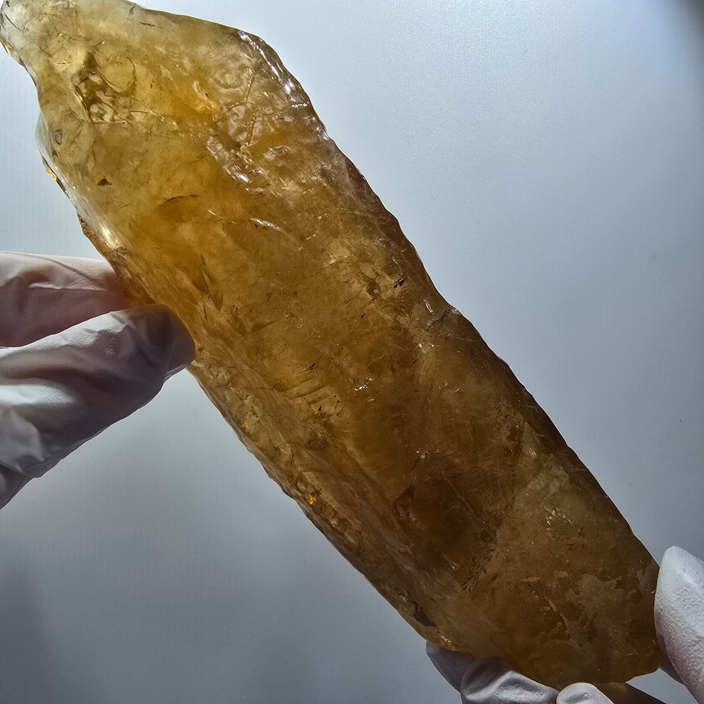 XL Natürlicher Honig Calcit Kristall, gelb orange Erongo, Namibia 163*45*36mm #12295