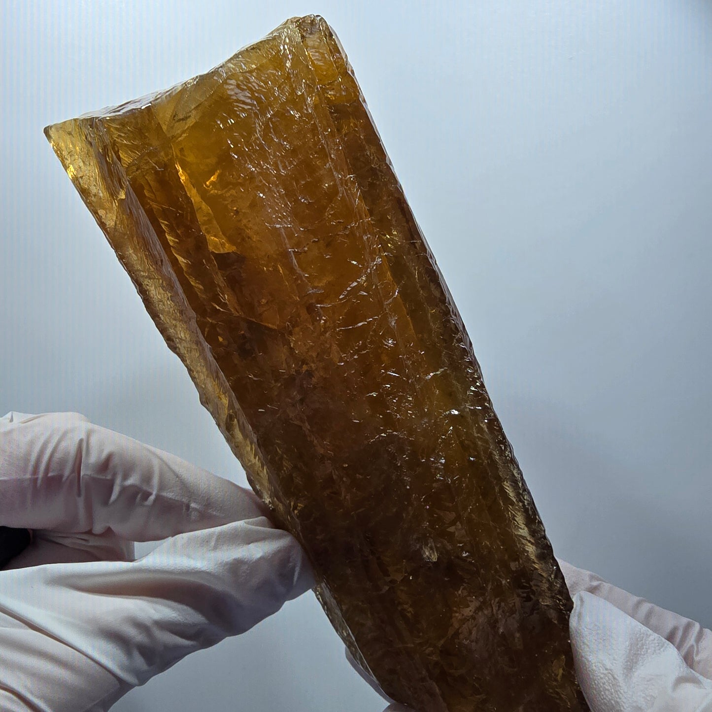 XL Natural Honey Calcite Crystal, yellow orange Erongo, Namibia 146*55*53mm #12296 