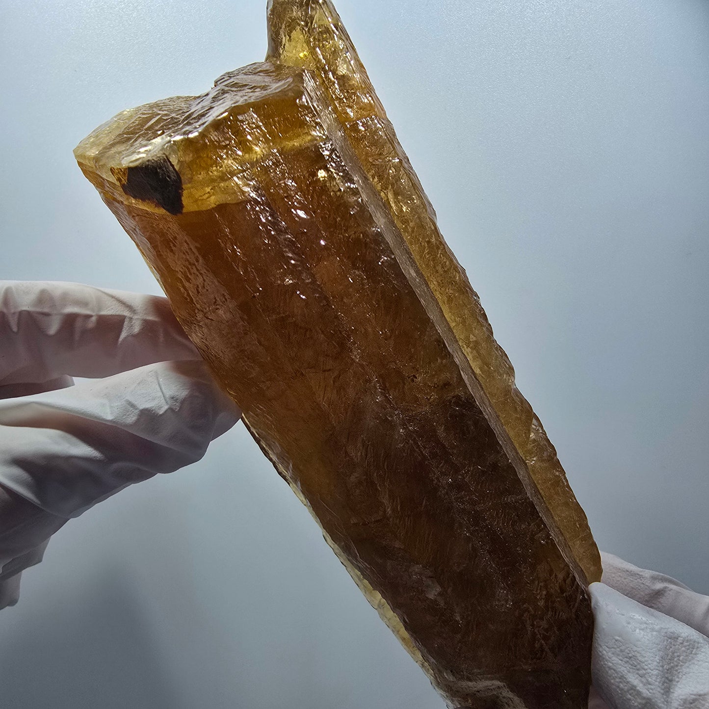 XL Natural Honey Calcite Crystal, yellow orange Erongo, Namibia 146*55*53mm #12296 