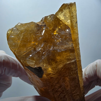 XL Natural Honey Calcite Crystal, yellow orange Erongo, Namibia 146*55*53mm #12296 