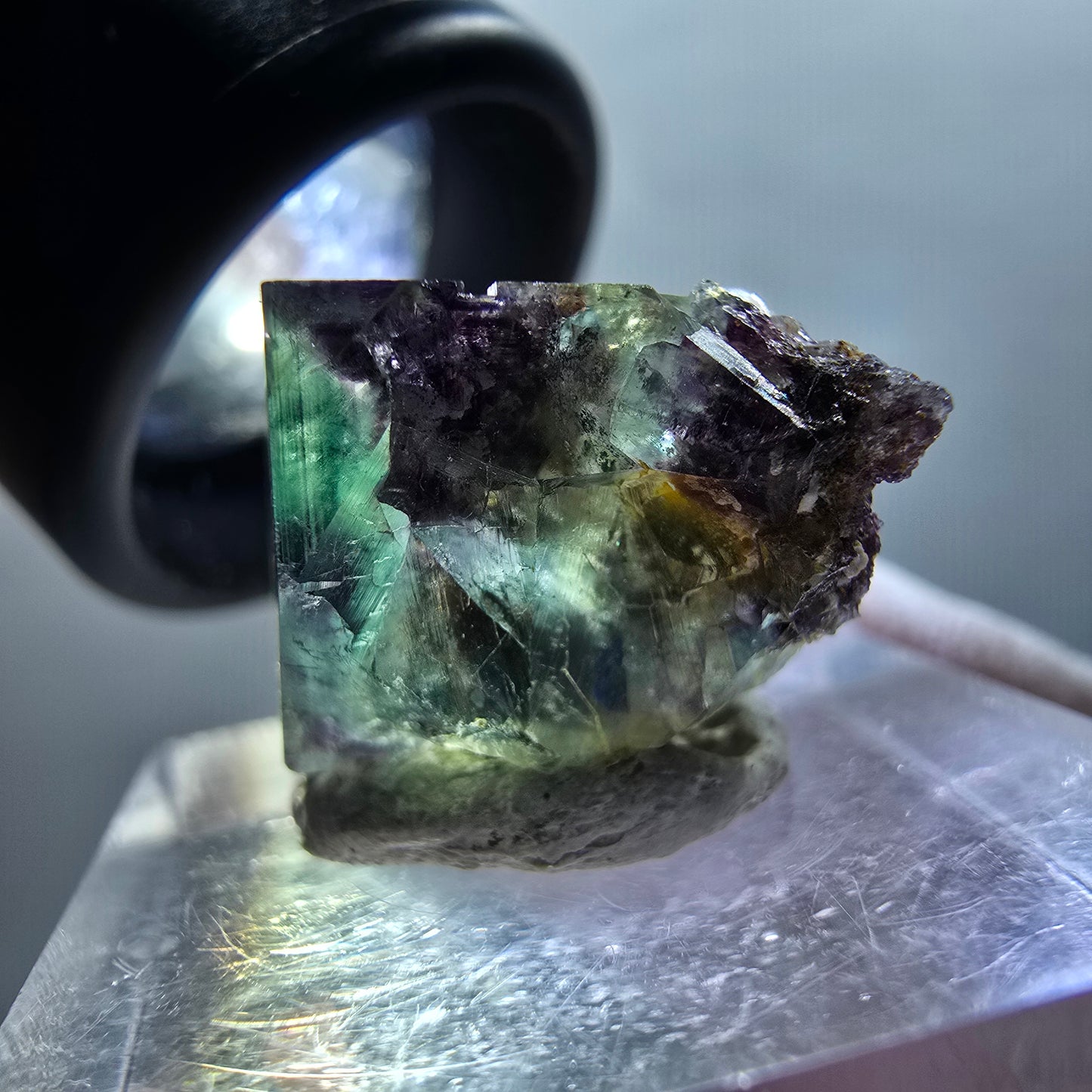Lot of 4 Phantom Fluorite Cubes, green-purple, Okorusu, Namibia, 13-18mm #12297 