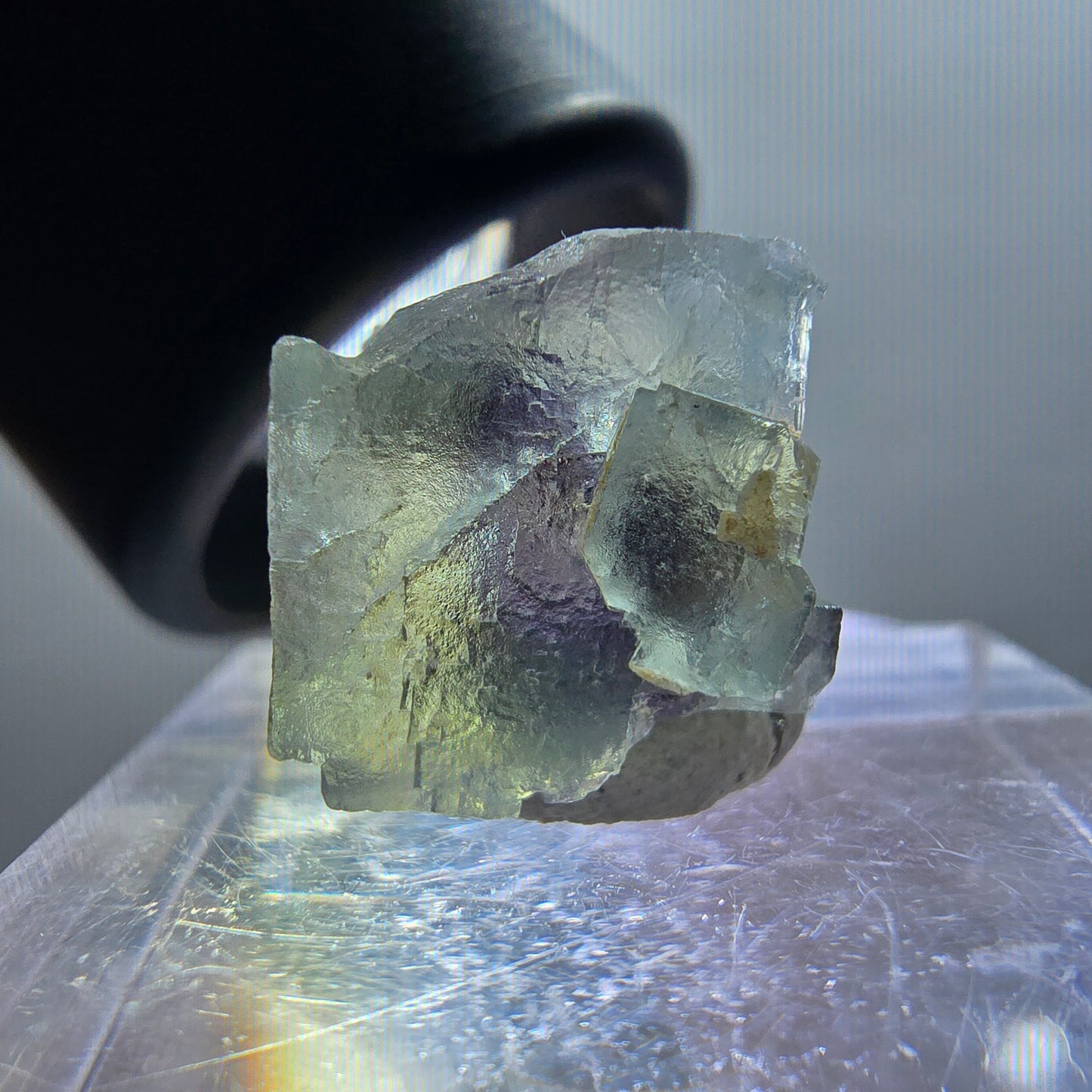 Lot of 4 Phantom Fluorite Cubes, green-purple, Okorusu, Namibia, 13-18mm #12297 