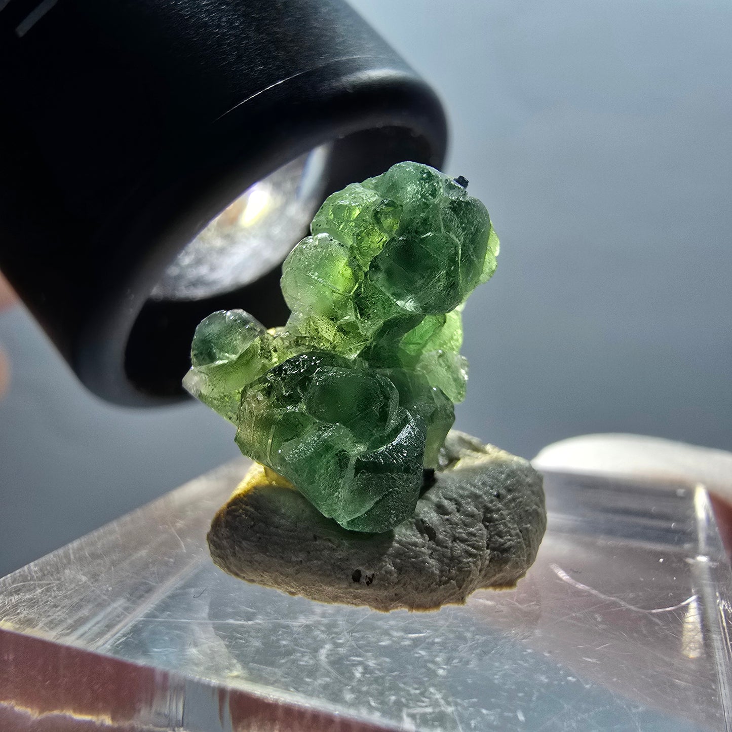 Rare phantom fluorite, schorl tourmaline specimen Erongo, Namibia 16*12*9mm #12330 