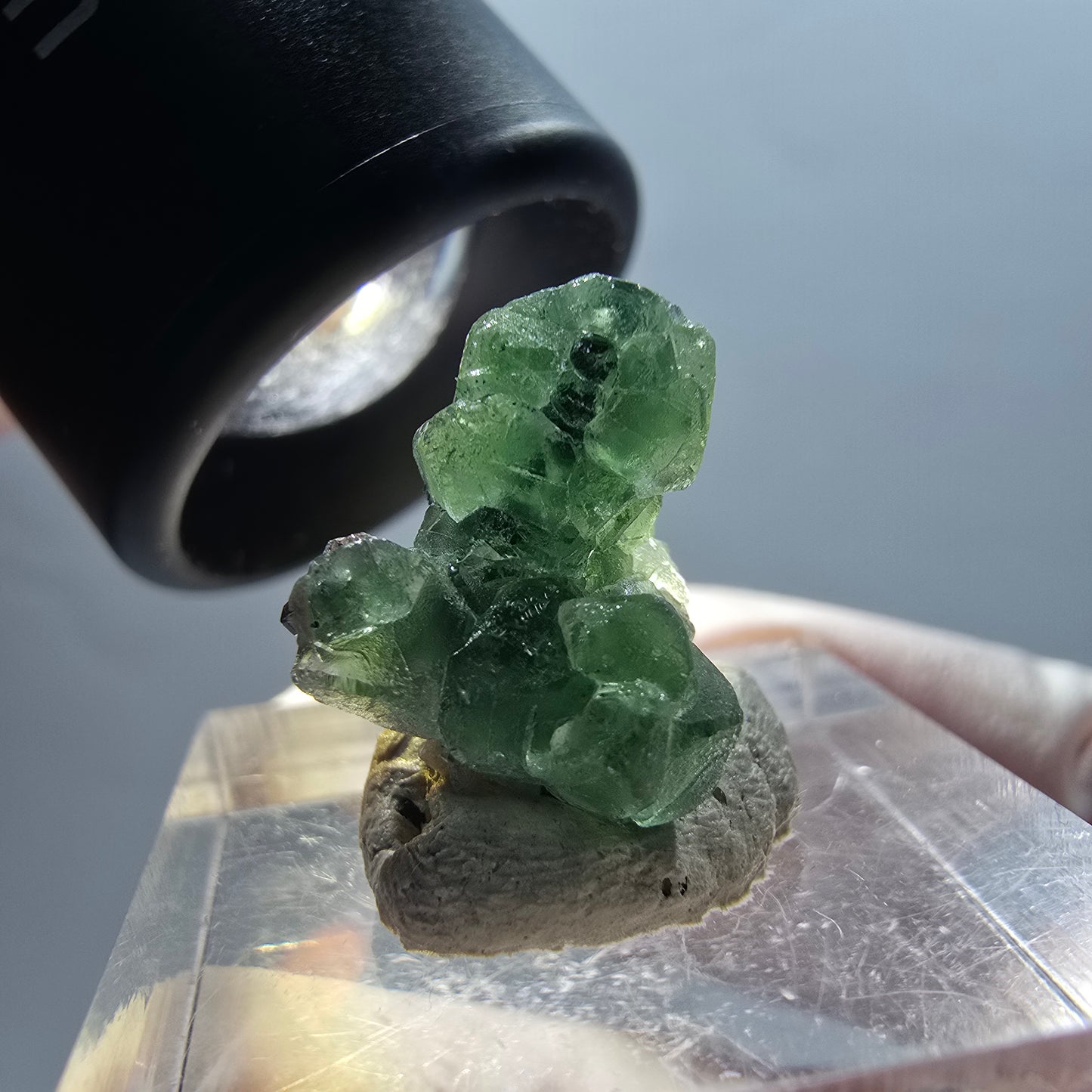 Rare phantom fluorite, schorl tourmaline specimen Erongo, Namibia 16*12*9mm #12330 