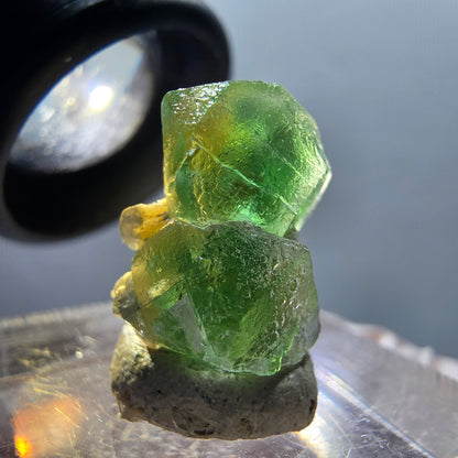 Rare phantom fluorite, muscovite specimen Erongo, Namibia 17*11*9mm #12331 