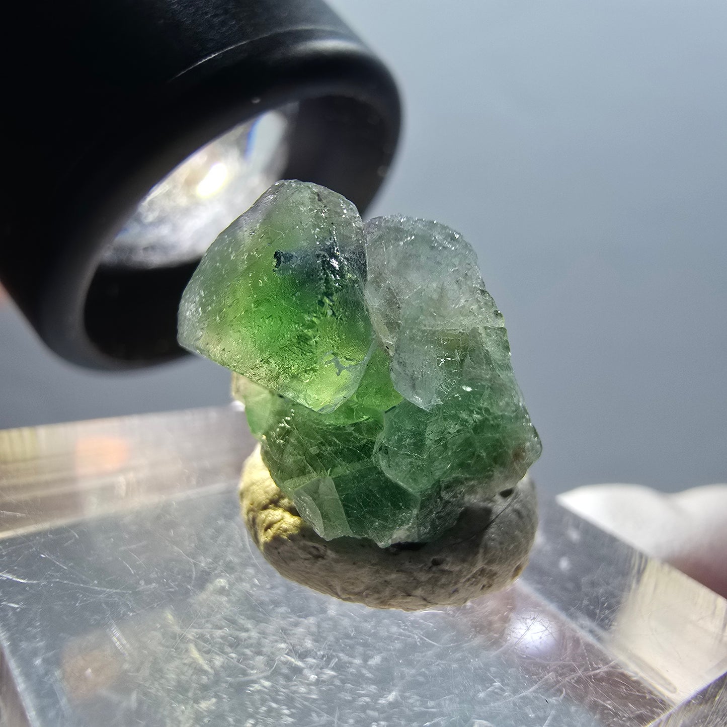 Phantom Fluorite, Schörl Tourmaline, Hyalite Opal Erongo, Namibia 16*14*11mm #12332 