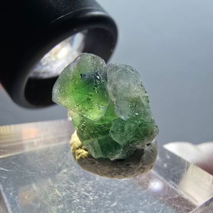 Phantom Fluorite, Schörl Tourmaline, Hyalite Opal Erongo, Namibia 16*14*11mm #12332 