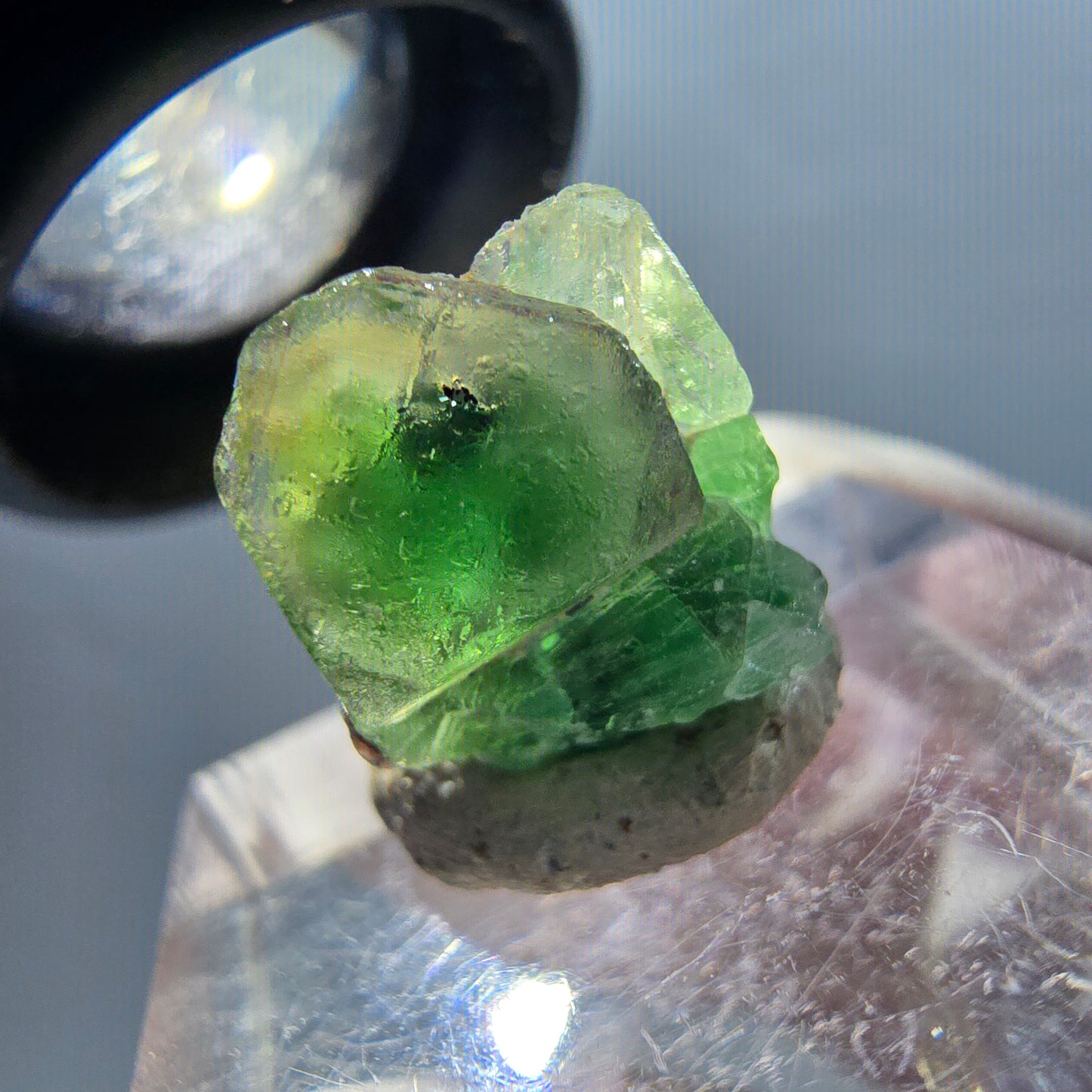 Phantom Fluorite, Schörl Tourmaline, Hyalite Opal Erongo, Namibia 16*14*11mm #12332 
