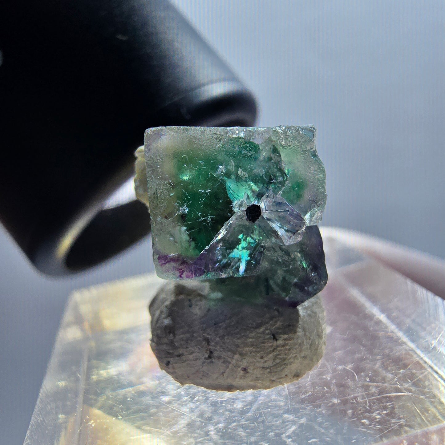 Fluorite fantôme, Tourmaline Schörl, Stade muscovite Erongo, Namibie 13*12*11mm #12333 