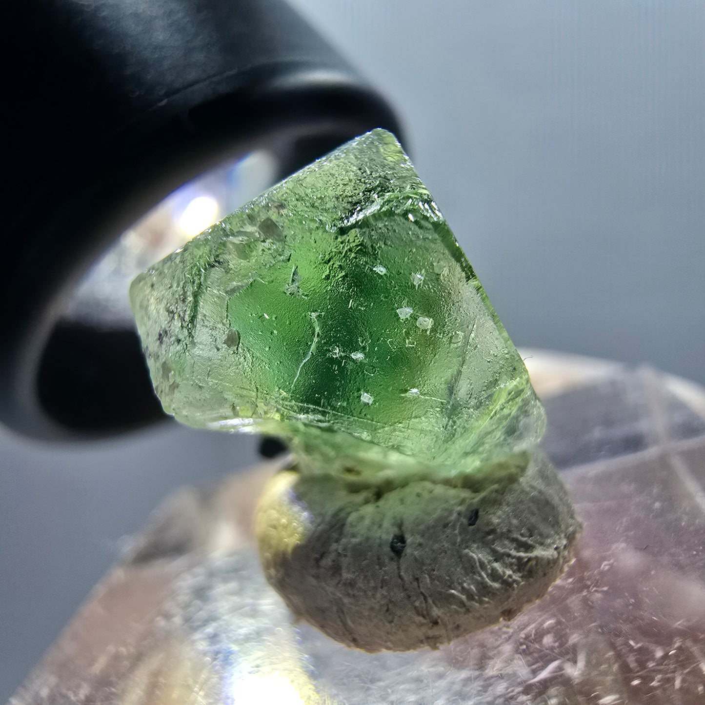 Fluorite fantôme, Tourmaline Schörl, Stade muscovite Erongo, Namibie 15*14*11mm #12335 