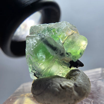 Fluorite fantôme, Tourmaline Schörl, Stade muscovite Erongo, Namibie 15*14*11mm #12335 