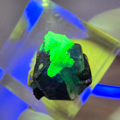 Phantom Fluorite, Schörl Tourmaline, Hyalite Opal, Muscovite Erongo, Namibia 15*12*11mm #12337 