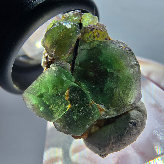Phantom Fluorit, Schörl Turmalin, Muskovit Stufe Erongo, Namibia 22*18*12mm #12346
