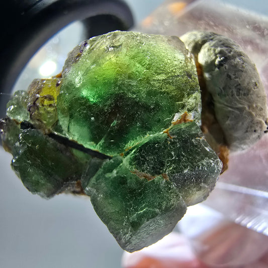 Phantom Fluorit, Schörl Turmalin, Muskovit Stufe Erongo, Namibia 22*18*12mm #12346