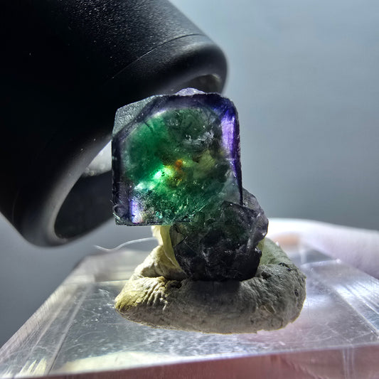 Seltene Phantom Fluorit, Muskovit Stufe Erongo, Namibia 17*14*9mm #12349