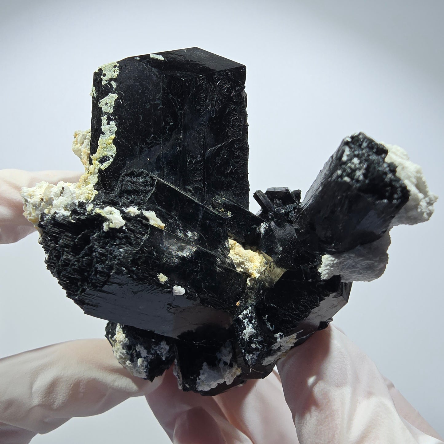 Large Schorl Tourmaline, Hyalite Opal, Orthoclase Specimen Erongo, Namibia 92*71*64mm #12354