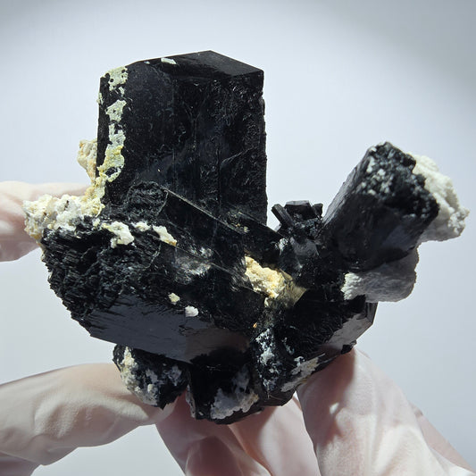 Large Schorl Tourmaline, Hyalite Opal, Orthoclase Specimen Erongo, Namibia 92*71*64mm #12354