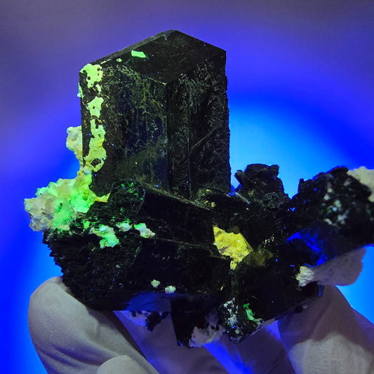 Large Schorl Tourmaline, Hyalite Opal, Orthoclase Specimen Erongo, Namibia 92*71*64mm #12354