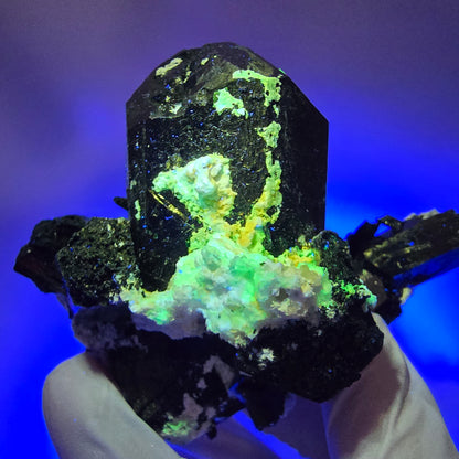 Large Schorl Tourmaline, Hyalite Opal, Orthoclase Specimen Erongo, Namibia 92*71*64mm #12354