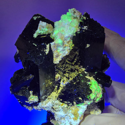 Large Schorl Tourmaline, Hyalite Opal, Orthoclase Specimen Erongo, Namibia 92*71*64mm #12354