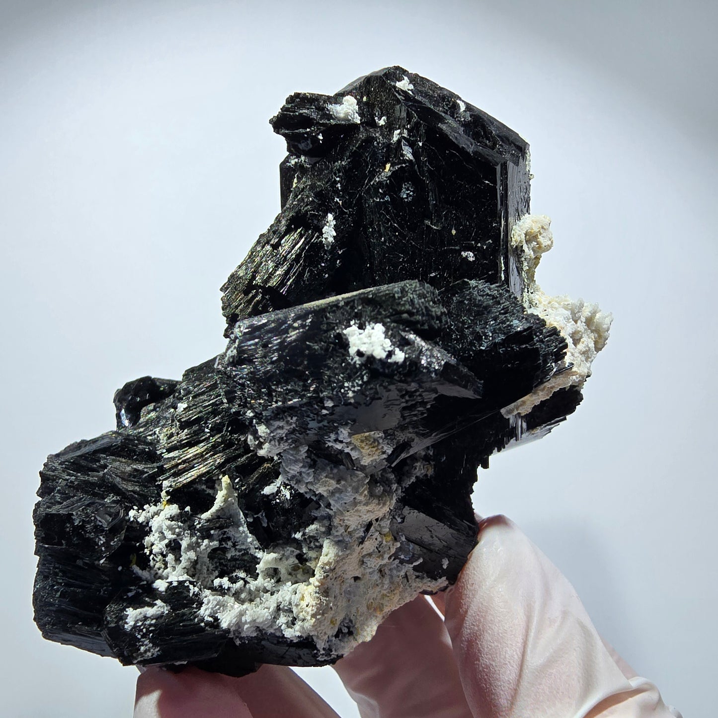Large Schorl Tourmaline, Hyalite Opal, Orthoclase Specimen Erongo, Namibia 92*71*64mm #12354