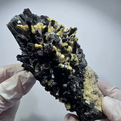 XL Schörl Turmalin mit Phantom Fluorit, Hyalit Opal, Muskovit Erongo, Namibia 130*62*54mm #12356