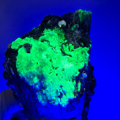 XL Schörl Turmalin mit Phantom Fluorit, Hyalit Opal, Muskovit Erongo, Namibia 130*62*54mm #12356