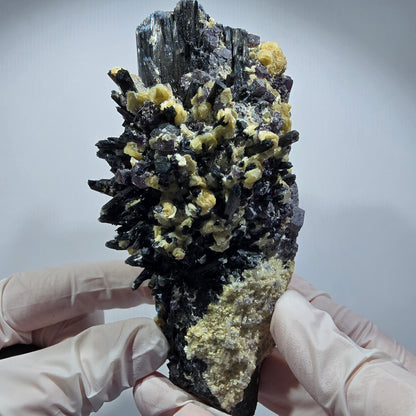 XL Schörl Turmalin mit Phantom Fluorit, Hyalit Opal, Muskovit Erongo, Namibia 130*62*54mm #12356
