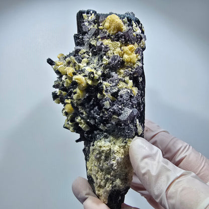 XL Schörl Turmalin mit Phantom Fluorit, Hyalit Opal, Muskovit Erongo, Namibia 130*62*54mm #12356