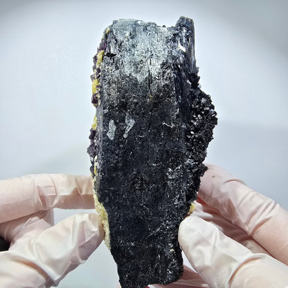 XL Schörl Turmalin mit Phantom Fluorit, Hyalit Opal, Muskovit Erongo, Namibia 130*62*54mm #12356